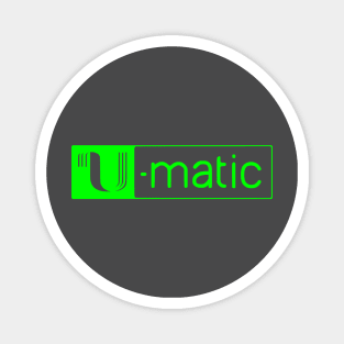 3/4" U-matic bright green logo Magnet